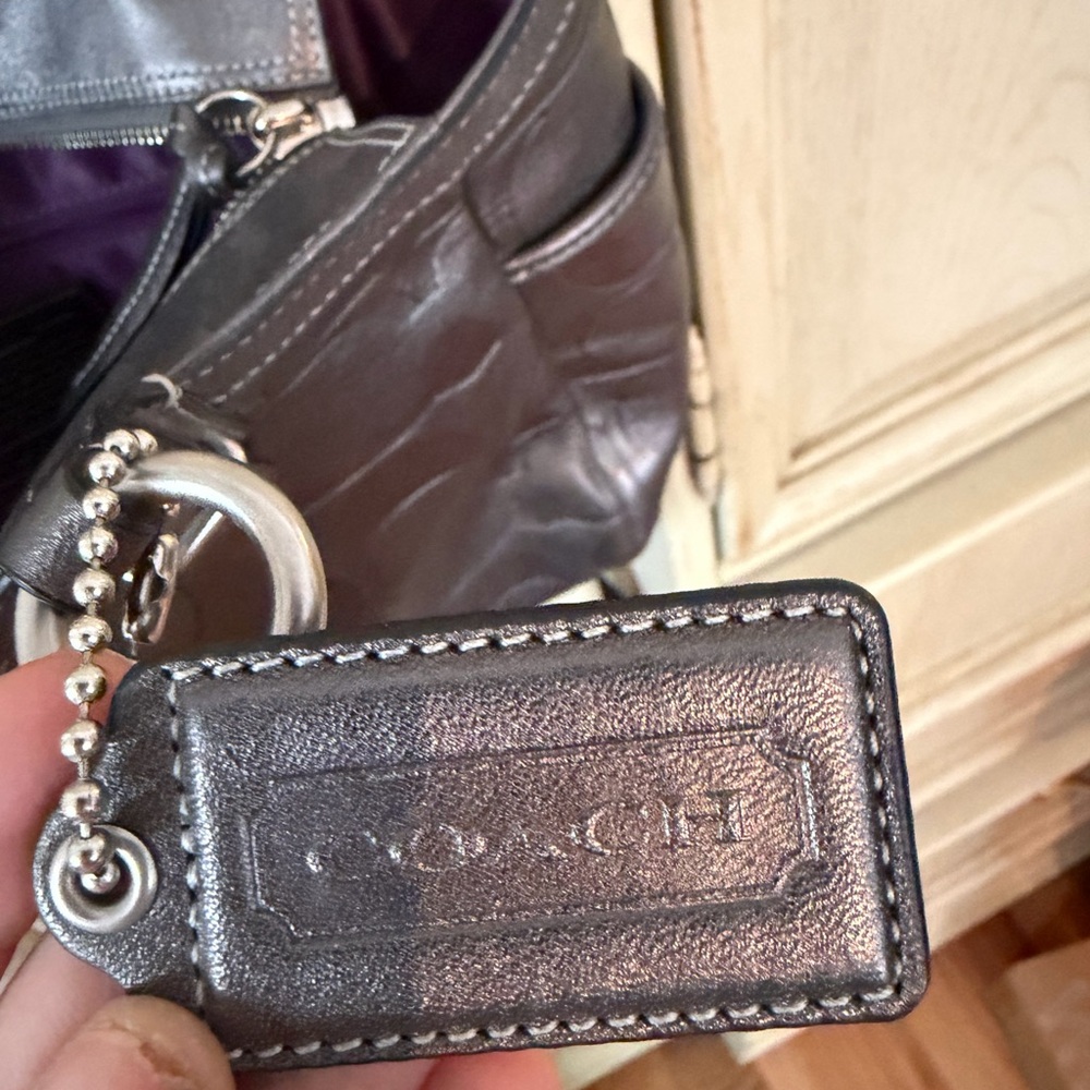 Coach Dark Gray Embossed Tote - Picture 7 of 9